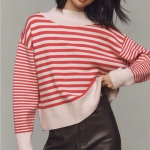 MAEVE Dark and light pink mock neck